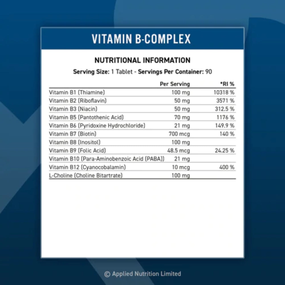 Applied Nutrition - Vitamin B Complex - 90 Capsules
