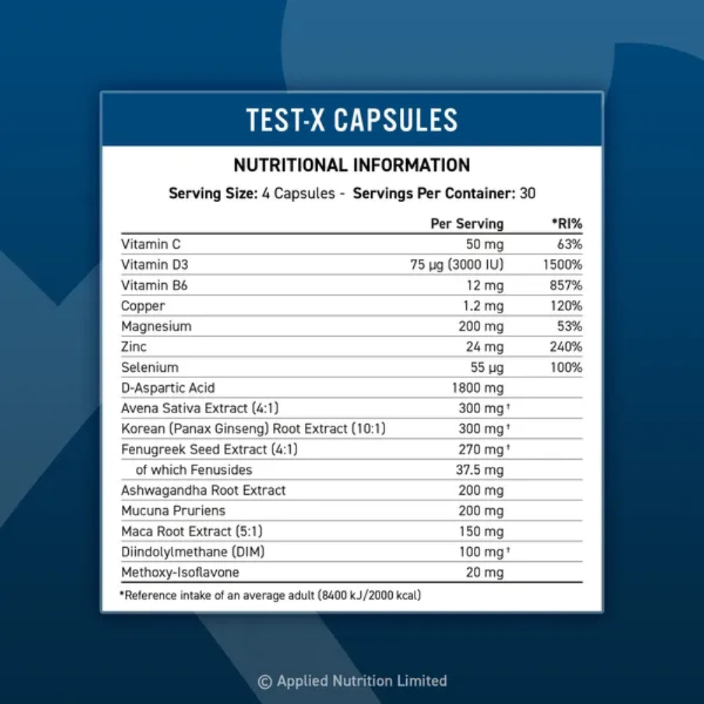Applied Nutrition - Test X - 120 Capsules - Testosterone Support
