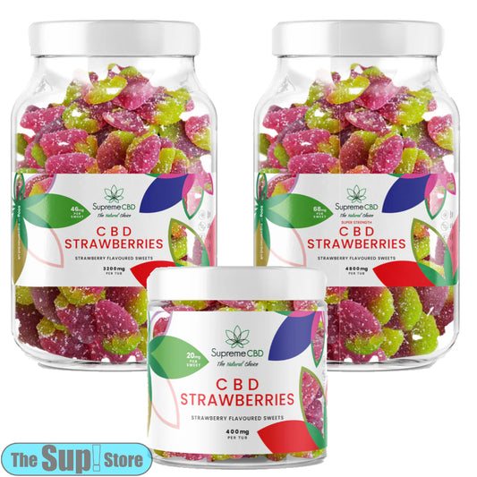 SUPREME CBD - STRAWBERRIES - HIGH STRENGTH GUMMIES
