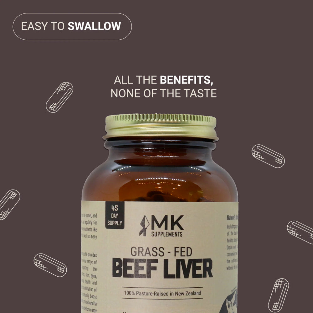 MK Supplements - Beef Organs - 100% Pasture-Raised - 3000mg