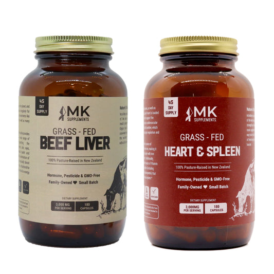 MK Supplements - Beef Organs - 100% Pasture-Raised - 3000mg