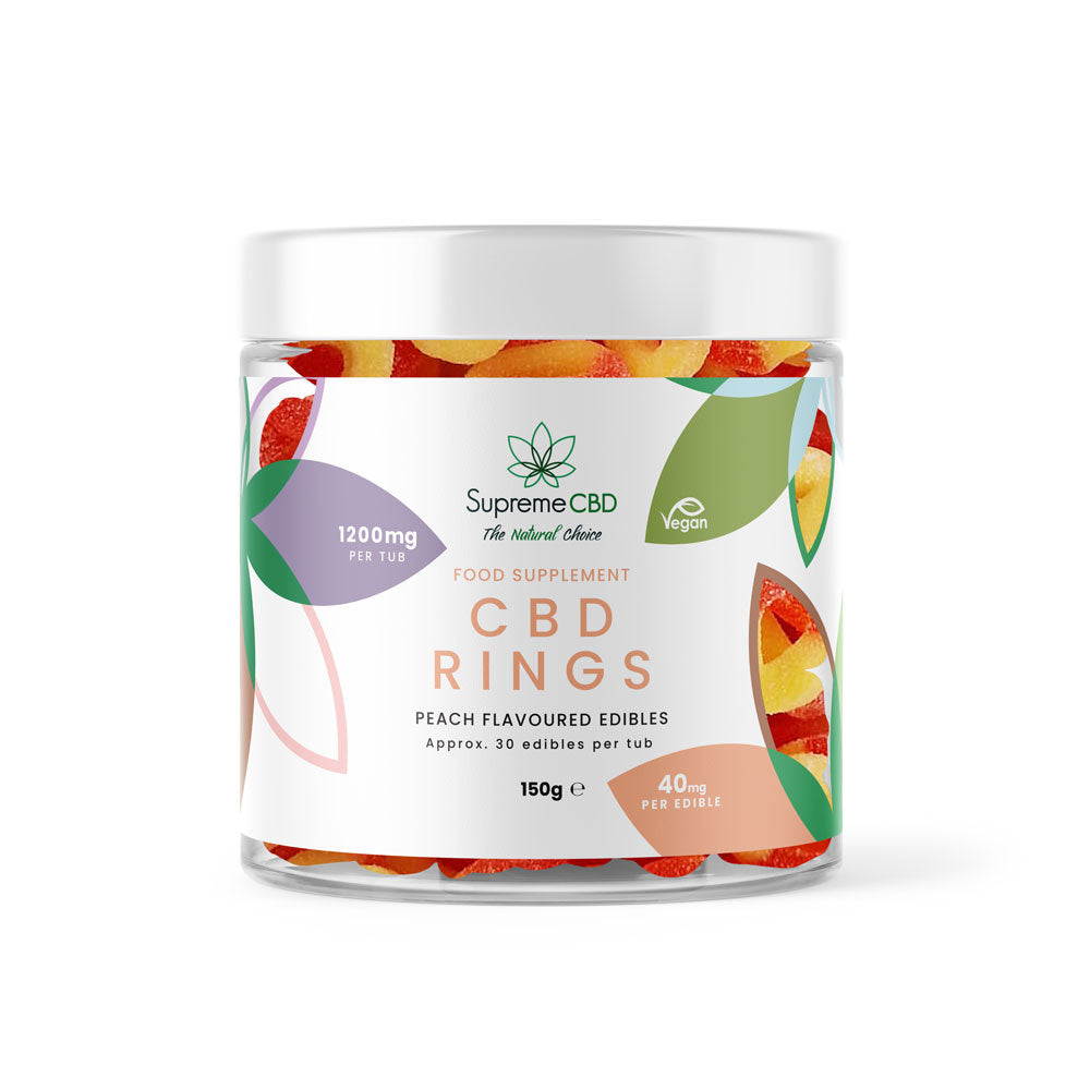 SUPREME CBD - PEACH RINGS - HIGH STRENGTH GUMMIES