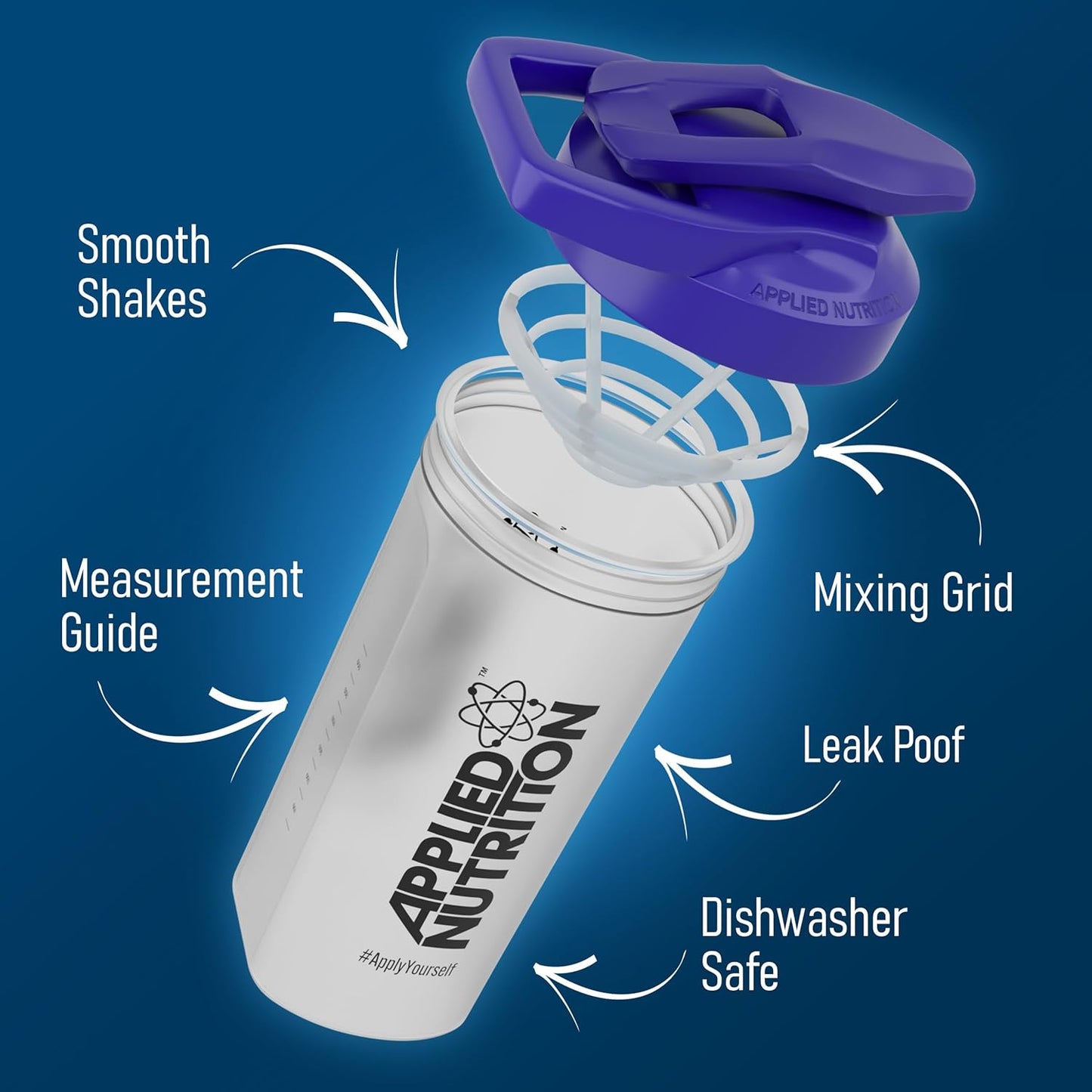 Applied Nutrition - Durable BPA Free - Plastic Shaker